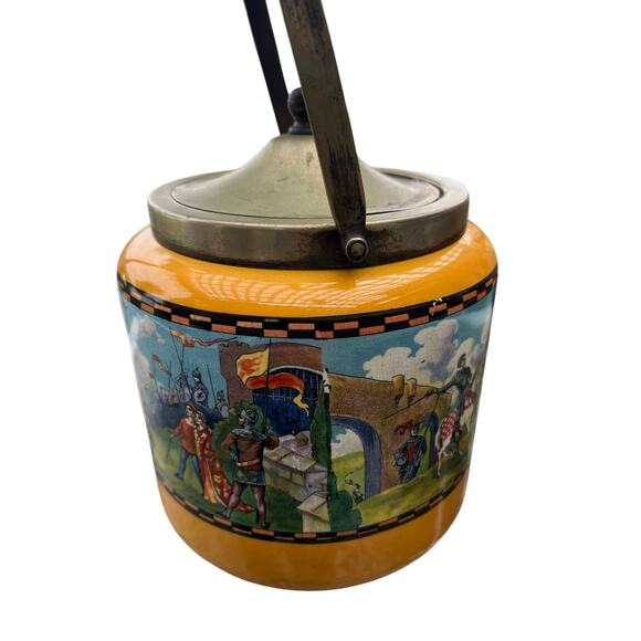 Antique large biscuit jar English scenery - Picture 3 of 7